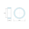Disegno quotato 5 mm, Distanziatore liscio in acciaio inossidabile Ø13x16mm per vite M12