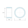 Disegno quotato 5 mm, Distanziatore liscio in acciaio inossidabile Ø8,4x10mm per vite M8