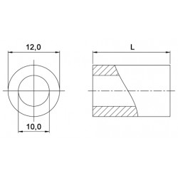 Entretoise lisse aluminium Ø10x12mm pour vis M10