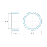 Disegno quotato 5 mm, Distanziatore liscio in alluminio Ø10x12mm per vite M10