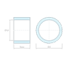 Disegno quotato 5 mm, Distanziatore liscio in acciaio inossidabile Ø6,4x8mm per vite M6