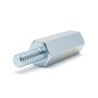 Distanziatore esagonale filettato maschio/femmina acciaio zincato blu M2,5 - chiave da 5 mm