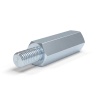 Distanziatore esagonale filettato maschio/femmina acciaio zincato blu al piombo M8 - chiave da 13 mm