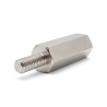 Distanziatore esagonale filettato maschio/femmina ottone nichelato al piombo M2,5 - chiave da 5 mm