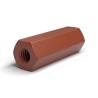 Distanziatore esagonale filettato femmina/femmina in poliammide PA6.6 rinforzata con fibra di vetro marrone M2,5 - chiave 5 mm