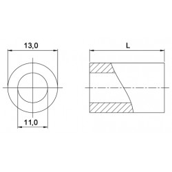 Entretoise lisse acier inoxydable Ø11x13mm pour vis M10