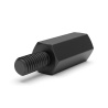 Distanziatore esagonale filettato maschio/femmina in poliammide PA6.6 nero UL94-HB M3 - chiave da 5,5 mm