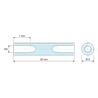 Disegno quotato 25 mm, Distanziatore tondo filettato femmina/femmina acciaio zincato M3 - Ø5 mm