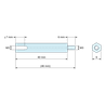 Disegno quotato 40 mm / 6 mm, Distanziatore esagonale filettato maschio/femmina acciaio inox M3 - chiave da 6 mm