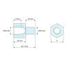 Disegno quotato 4,8 mm / 3,9 mm, Distanziatore esagonale filettato maschio/femmina acciaio inox UNC4-40 - chiave da 5 mm