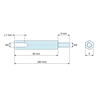 Disegno quotato 30 mm / 8 mm, Distanziatore esagonale filettato maschio/femmina ottone nichelato al piombo M3 - chiave da 5 mm