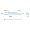Disegno quotato 30 mm / 10 mm, Distanziatore esagonale filettato maschio/femmina ottone nichelato al piombo M3 - chiave da 5 mm