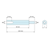 Disegno quotato 40 mm / 10 mm, Distanziatore esagonale filettato maschio/femmina ottone nichelato al piombo M4 - chiave da 7 mm
