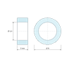 Disegno quotato 2 mm, Distanziatore liscio in acciaio zincato Ø3,4x5mm per vite M3