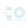 Disegno quotato 2 mm, Distanziatore liscio plastica poliammide PA6 rinforzata con fibra di vetro Ø2,7x5mm per vite M2,5