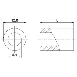 Entretoise lisse acier zingué Ø8,4x12mm pour vis M8