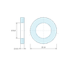 Disegno quotato 2 mm, Distanziatore liscio in acciaio inossidabile Ø8,4x14mm per vite M8