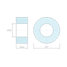 Disegno quotato 3 mm, Distanziatore liscio plastica policarbonato grigio Ø3,6x7mm per vite M3,5