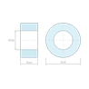 Disegno quotato 5 mm, Distanziatore liscio plastica policarbonato grigio Ø5,5x10mm per vite M5