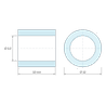 Disegno quotato 12 mm, Distanziatore liscio plastica polistirene naturale Ø8,2x12mm per vite M8