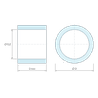 Disegno quotato 6 mm, Distanziatore liscio in poliammide PA6 rinforzata con fibra di vetro Ø6,2x8mm per vite M6