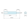 Disegno quotato 30 mm / 8 mm, Distanziatore esagonale filettato maschio/femmina ottone nichelato al piombo M3 - chiave da 5,5 mm