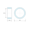 Disegno quotato 3 mm, Distanziatore liscio in acciaio inossidabile Ø6,4x8mm per vite M6