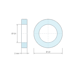 [decl 2mm] Entretoise lisse acier inoxydable Ø6,4x10mm pour vis M6