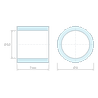 Disegno quotato 7 mm, Distanziatore liscio in poliammide PA6 rinforzata con fibra di vetro Ø6,2x8mm per vite M6