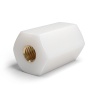 Distanziatore isolante esagonale filettato femmina/femmina in PA6 con inserto in ottone M2,5 - 6 mm chiave