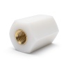 Distanziatore isolante esagonale filettato femmina/femmina in PA6 con inserto in ottone M3 - 7 mm chiave