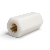 Distanziatore isolante esagonale filettato femmina/femmina in PA6.6 con inserto in ottone M4 - 8 mm chiave