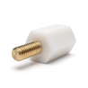 Distanziatore isolante esagonale filettato maschio/femmina in PA6 con inserto in ottone M2,5 - 6 mm chiave