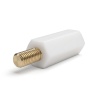 Distanziatore isolante esagonale filettato maschio/femmina in PA6.6 con inserto in ottone M5 - 10 mm chiave