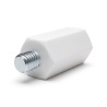 Distanziatore isolante esagonale filettato maschio/femmina in polistirene con inserto in acciaio M6 - 13 mm chiave