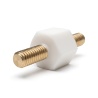 Distanziatore isolante esagonale filettato maschio/maschio in PA6 con inserto in ottone M2,5 - 6 mm chiave