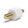 Distanziatore isolante esagonale filettato maschio/maschio in PA6 con inserto in ottone M3 - 7 mm chiave