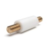 Distanziatore isolante tondo filettato maschio/maschio in PA6.6 con inserto in ottone M5 - Ø9,5 mm