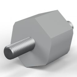 Entretoise isolante hexagonale filetée mâle/mâle plastique polyester insert acier M6 - 21 mm sur plats