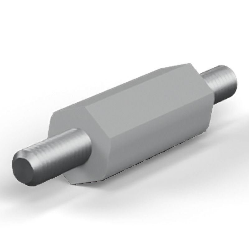 Entretoise isolante hexagonale filetée mâle/mâle plastique polystyrène insert acier M3 - 6 mm sur plats