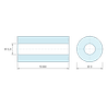 Disegno quotato 6 mm, Distanziatore liscio in ceramica C221 Ø1,3x3mm