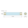 Disegno quotato 52 mm, Distanziatore isolante tondo filettato femmina/femmina in PA6.6 con inserto in ottone M3 - Ø8 mm