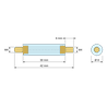 Disegno quotato 30 mm, Distanziatore isolante tondo filettato maschio/maschio in PA6.6 con inserto in ottone M4 - Ø8 mm