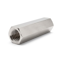Distanziatore esagonale filettato femmina/femmina ottone nichelato al piombo M8 / M4 - 10 mm apertura chiave