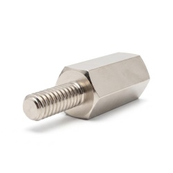 Distanziatore esagonale filettato maschio/femmina ottone nichelato senza piombo M2 - 4 mm apertura chiave