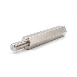 Distanziatore esagonale filettato maschio/femmina ottone nichelato senza piombo M2,5 - 4 mm apertura chiave