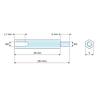 Disegno quotato 30 mm / 6 mm, Distanziatore esagonale filettato maschio/femmina ottone nichelato senza piombo M3 - chiave da 5 mm