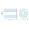 Disegno quotato 11 mm, Distanziatore tonda filettato femmina/femmina plastica poliammide PA6 rinforzata con fibra di vetro UL94-HB M3 - Ø8 mm