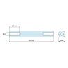 Disegno quotato 42 mm, Distanziatore tonda filettato femmina/femmina plastica poliammide PA6 rinforzata con fibra di vetro bianco UL94-HB M3 - Ø6 mm