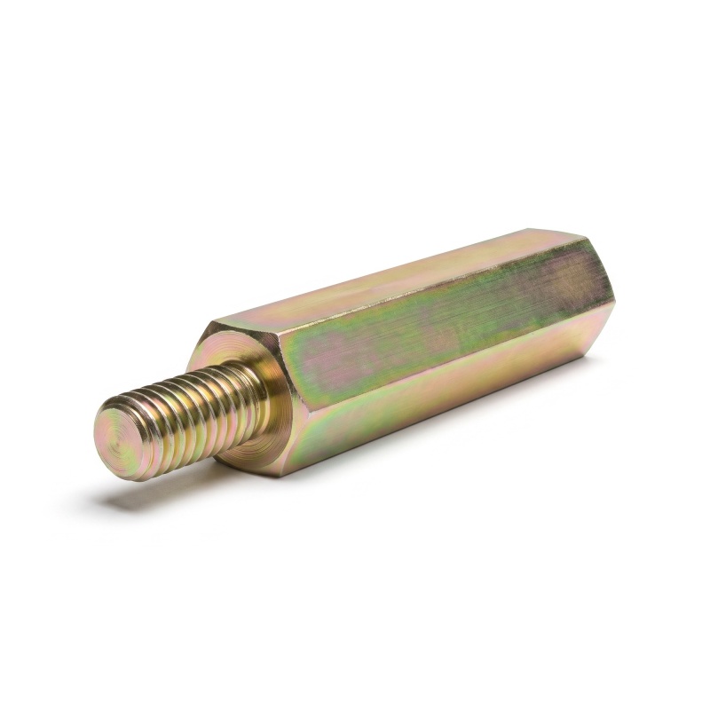 Distanziatore esagonale filettato maschio/femmina acciaio zincato giallo senza piombo M4 - 7 mm apertura chiave